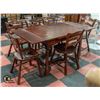 Image 1 : MAHOGANY TABLE WITH 6 CHAIRS AND 2 DROP LEAFS