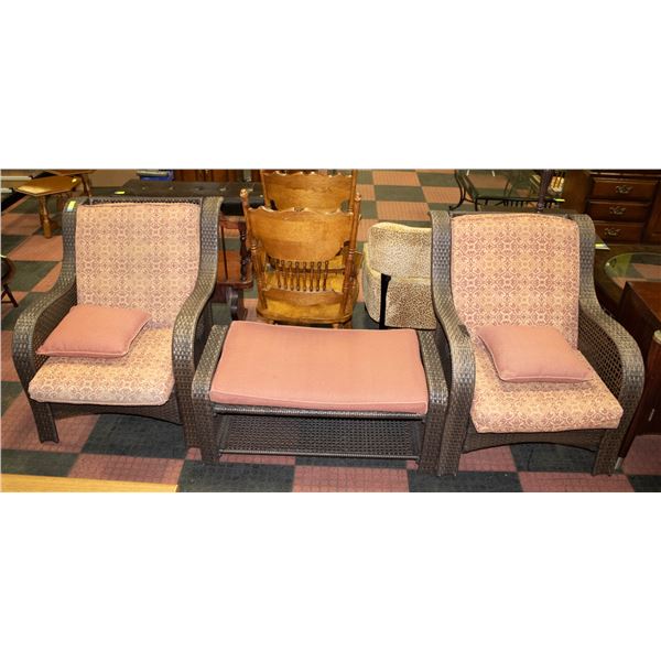 3 PIECE RATTAN PATIO SET
