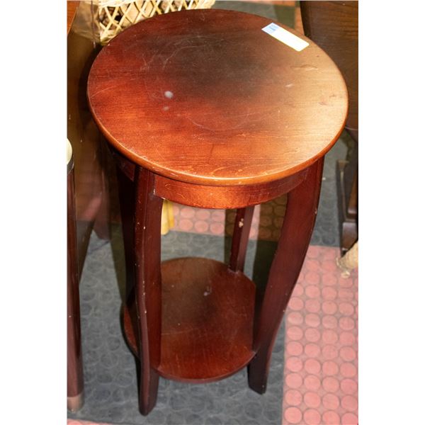 SOLID WOOD ROUND END TABLE
