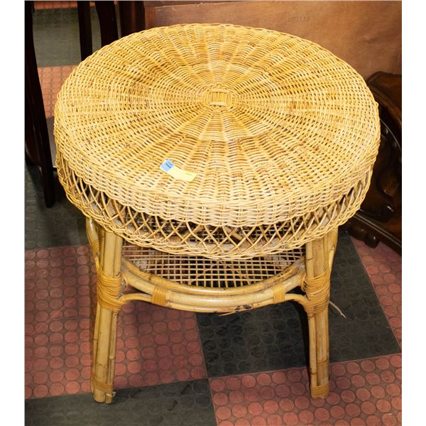 WICKER END TABLE