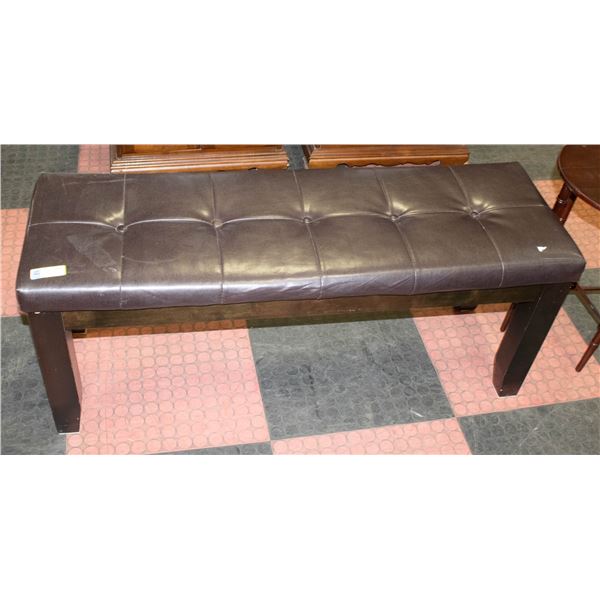 BROWN LEATHERETTE BENCH