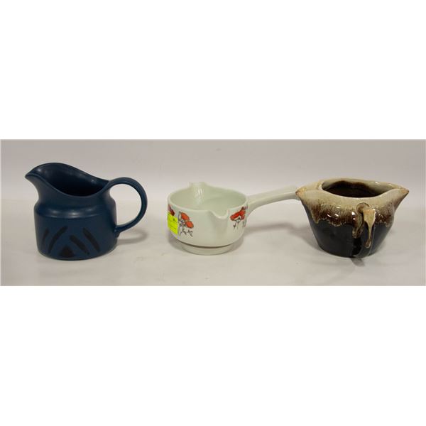 3 VINTAGE GRAVY BOATS