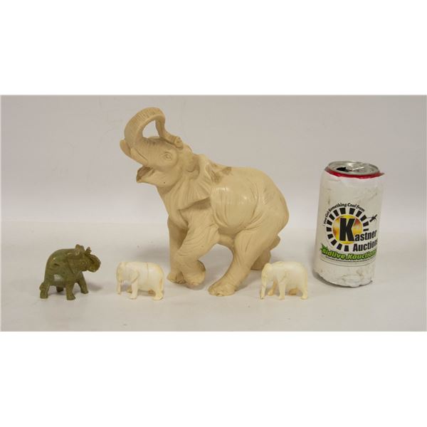 ELEPHANT SET BONE AND STONE