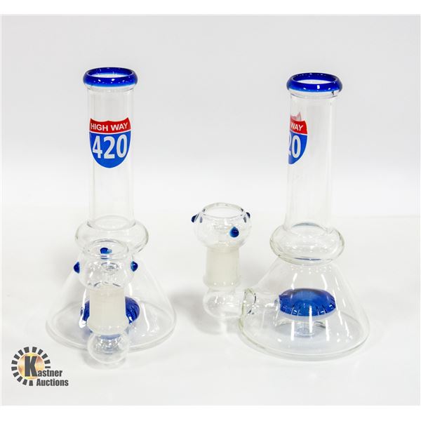 2 NEW  GLASS 420 VAPE BONGS