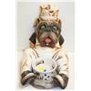 Image 1 : LARGE CERAMIC BULLDOG CHEF + DOG DISH,16X20