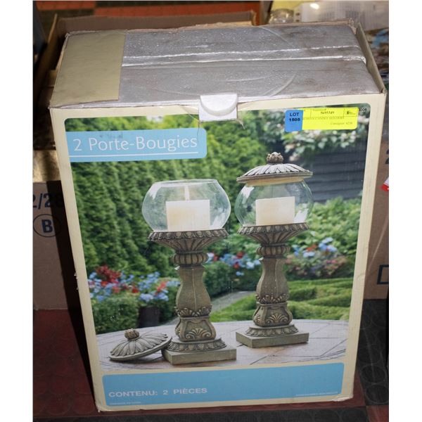 2 ROMAN CANDLE HOLDERS