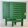 Image 1 : 2 FOLDING GREEN HARD PLASTIC TABLES
