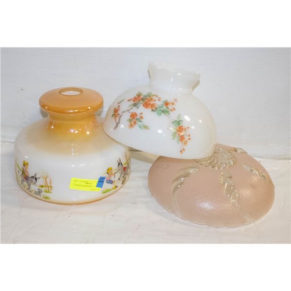 3 GLASS LAMP SHADES
