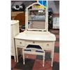 Image 1 : VANITY WITH MIRROR AND STOOL