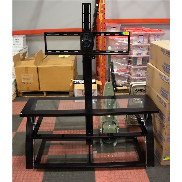 TV STAND WITH GLASS SHELVES