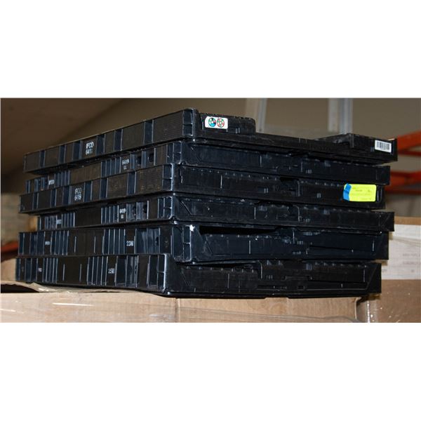 6 COLLAPSABLE BLACK CRATES