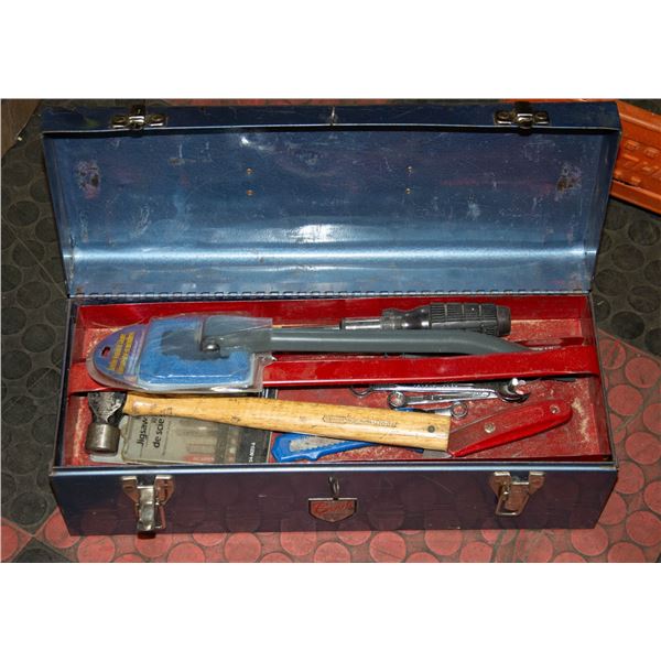 METAL TOOL BOX WITH TOOLS