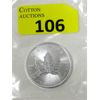 Image 1 : 1 Oz .9999 Silver 2023 Canada Maple Leaf Coin 