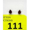 Image 1 : New .925 Silver Pear-Cut Garnet Stud Earrings