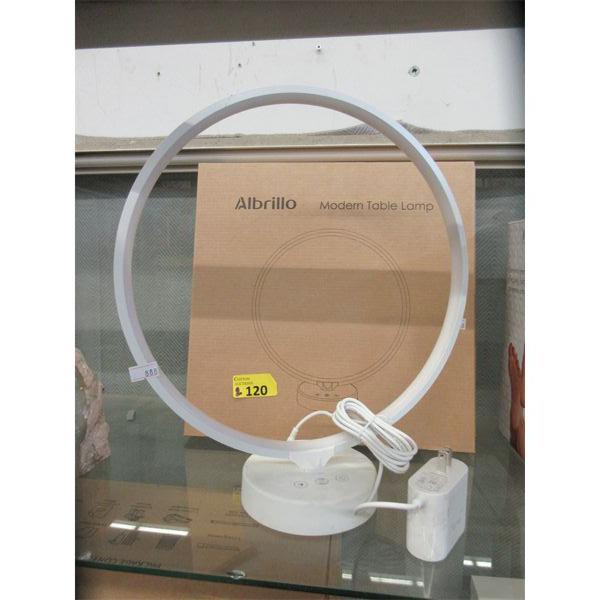 2 New 14" Albrillo Ring Table Lamps w/ USB Ports