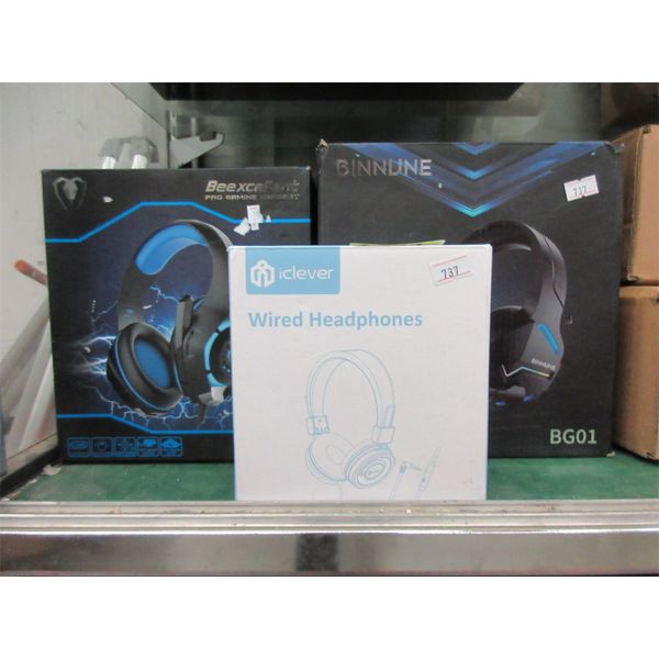 2 Beexcellent Gaming & 1 iclever Wired Headphone