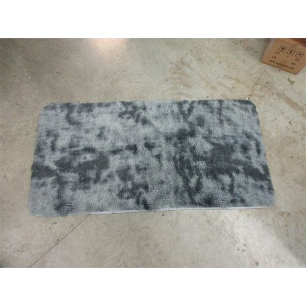 New Grey Slip Resistant Fun Fur Mat - 64" x 33"