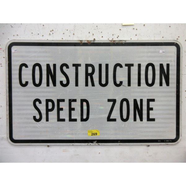 Reflective Construction Speed Zone Sign - 29" x 18"