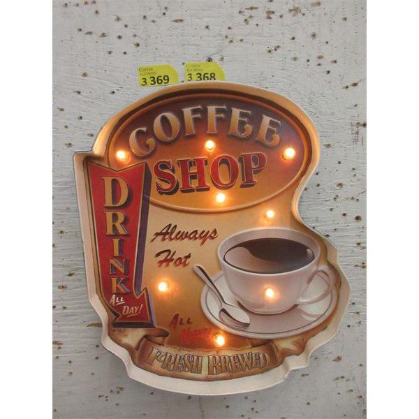 3 New Illuminated Metal Coffee Shop Signs