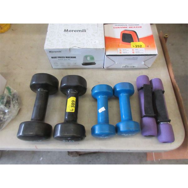 3 Pairs of Dumbbells - 3 LB, 5 LB, & 10 LB