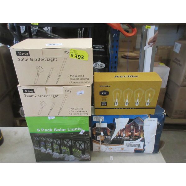 Pack of E26 Bulbs & 4 Sets of Garden Lights