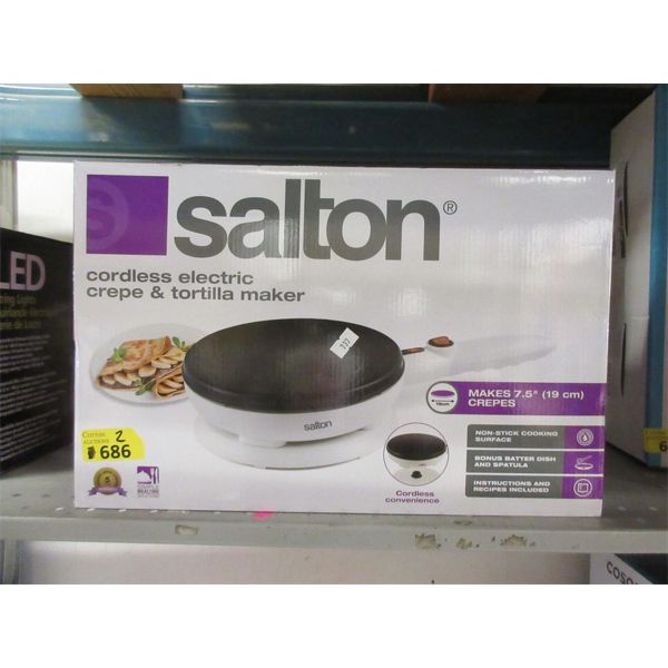 2 Salton Cordless Crepe & Tortilla Makers