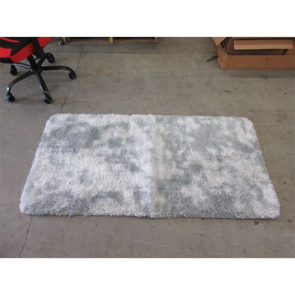 New Grey Slip Resistant Fun Fur Mat - 64  x 33 