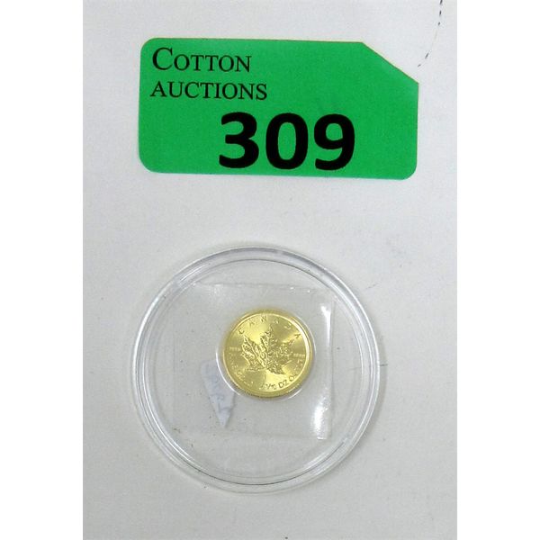 1/10 Oz .9999 Fine Gold 2023 Canada Maple Leaf Coin 