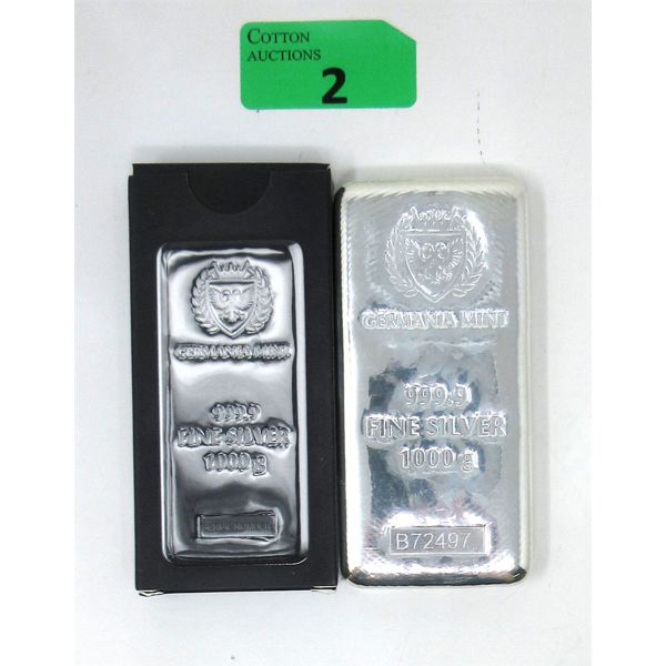 1000 Gram .9999 Silver Germania Mint Certified Bar 