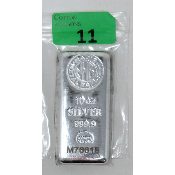 10 Oz .9999 Silver Nadir Metal Bar 