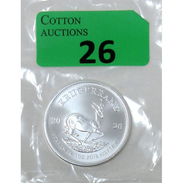 1 Oz .999 Silver 2020 Krugerrand Coin 