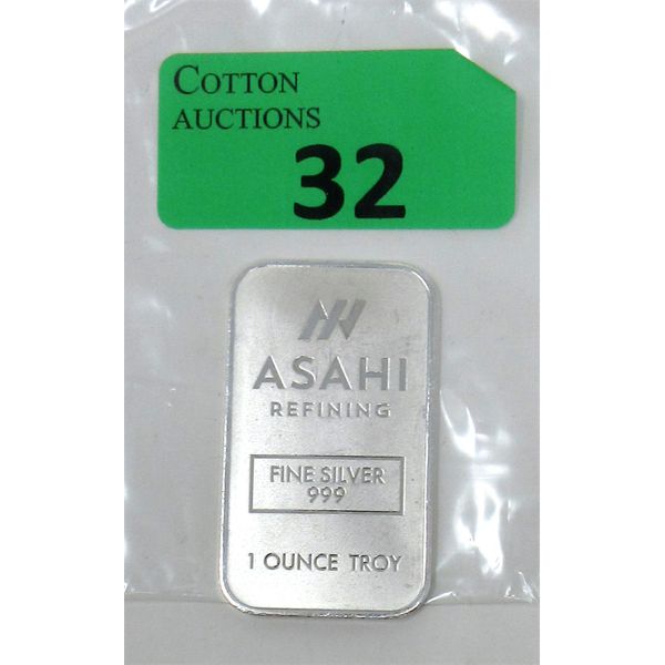 1 Oz .999 Silver Asahi Mint Bar 