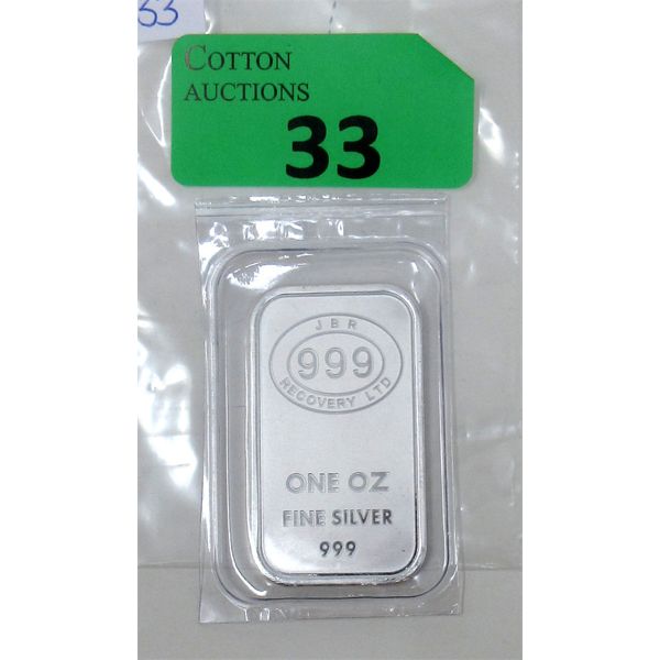 1 Oz .999 Silver JBR Ethically Sourced Bar