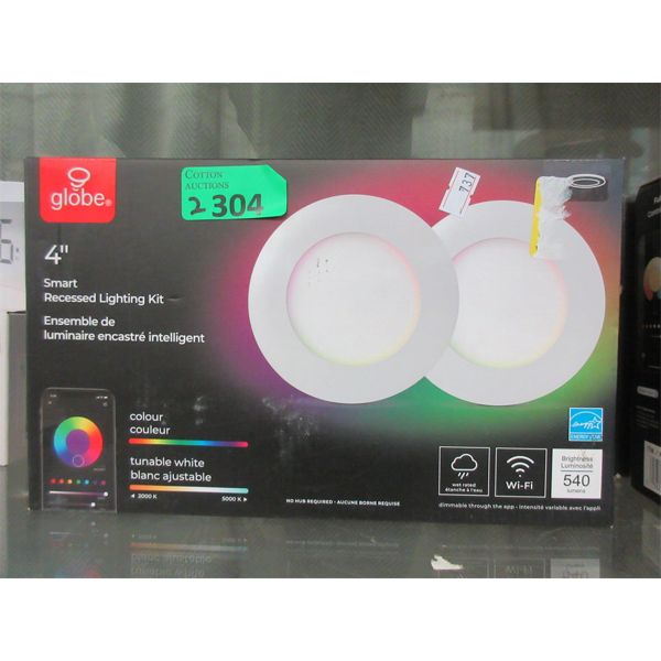 2 Globe Brand 4" Smart Recessed Lighting Kits