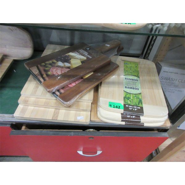 9 Assorted New Wood Cutting Boards