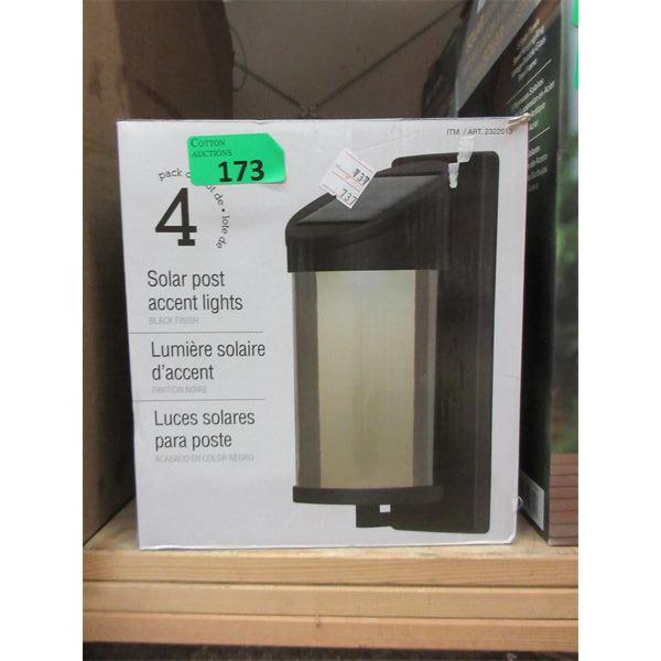 Set of 4 Solar Accent Post Lights - Open Box