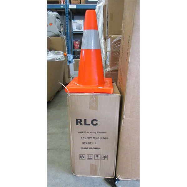 Case of 6 New Reflective Traffic Cones