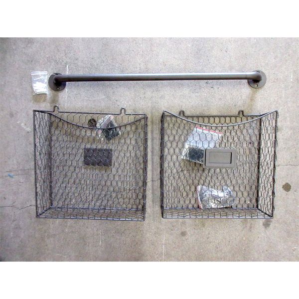 Case of 3 New Metal Rail Hanging Basket Sets