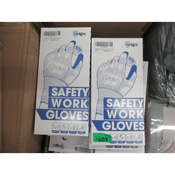 15 New Pairs of XXL Brigic Work Gloves - Rubber Palm