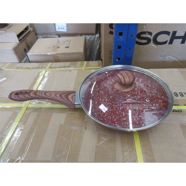 New Koch Red Non-Stick Aluminum Fry Pan w/Lid