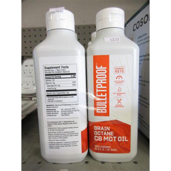 Two 32 Oz Bulletproof Brain Octane C8 MCT Oil 