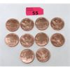 Image 1 : Ten 1 Oz. Copper American Mint Moose Rounds 