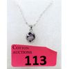 Image 1 : Amethyst & Diamond Sterling Silver Pendant 