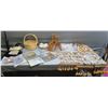 Image 1 : Multiple Shell Wall Hangings, Basket, Photo Frames, Mirrored Boxes, Dolphin Figure  (unused)