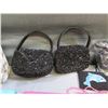 Image 9 : Multiple Handbags, Elvis Tote, Mother of Pearl Clutch Bags, Beaded Pouches  (unused)