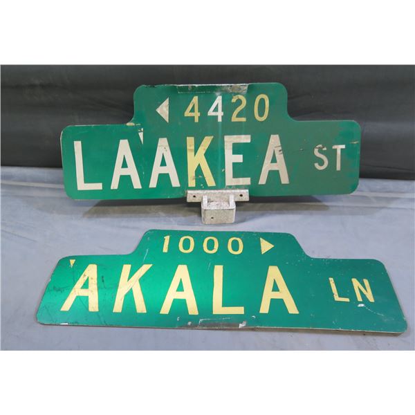 Qty 2 Street Signs: Akala Ln, La'akea St 24"L