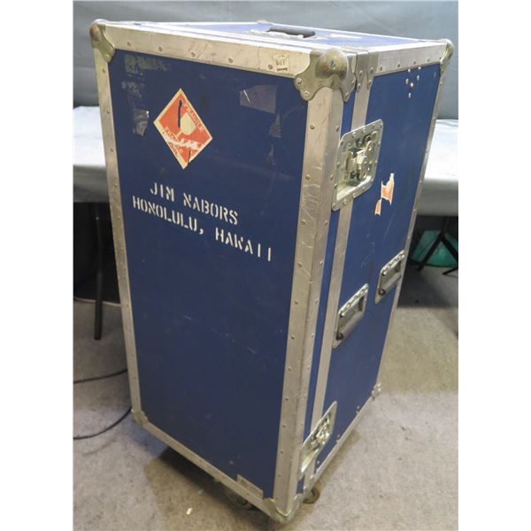 A&S Case Co. Jim Nabors Honolulu, Hawaii Rolling Steamer Trunk 20"x21"x45"H