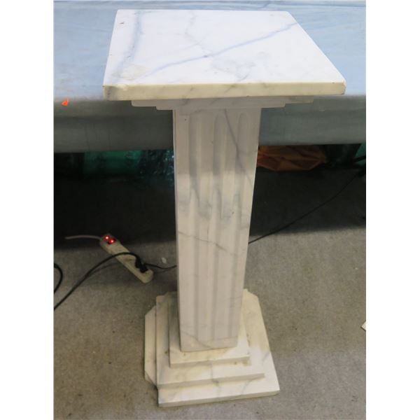 Square Marble Pedestal 14"x14"x35"H (base corners damaged)