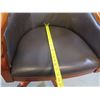Image 14 : Rolling Wooden Office Armchair w/ Padded Back & Seat 23"x17"x34"H