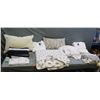 Image 1 : Misc Bedding: 2 Pillows, 4 Towels, Elephant Blanket, etc